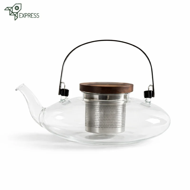 Théière Japonaise Verre Inox et bois 500ml