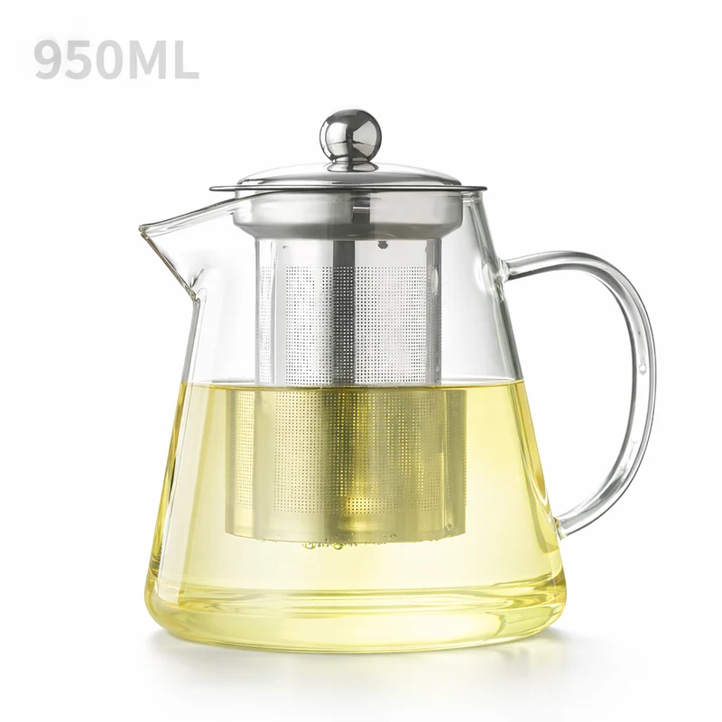 Théière en Verre avec Filtre Inox de 550 à 1300ml