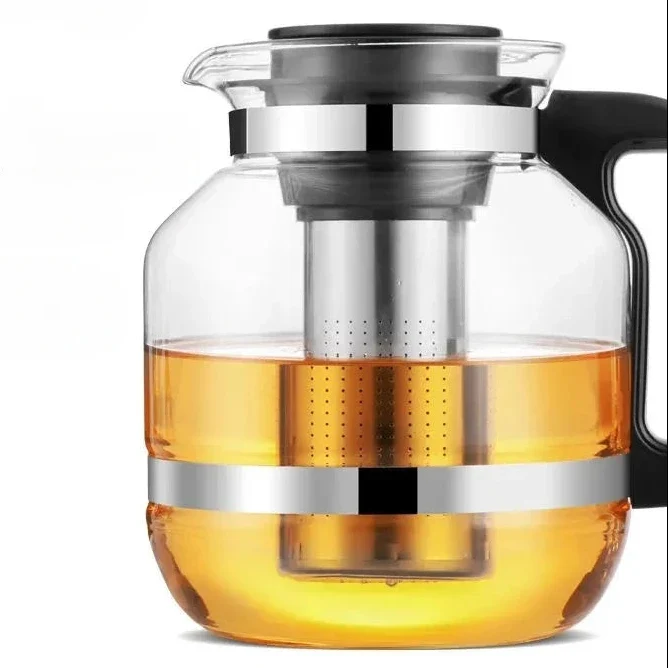 Théière verre et plastique avec filtre inox 2,6 L