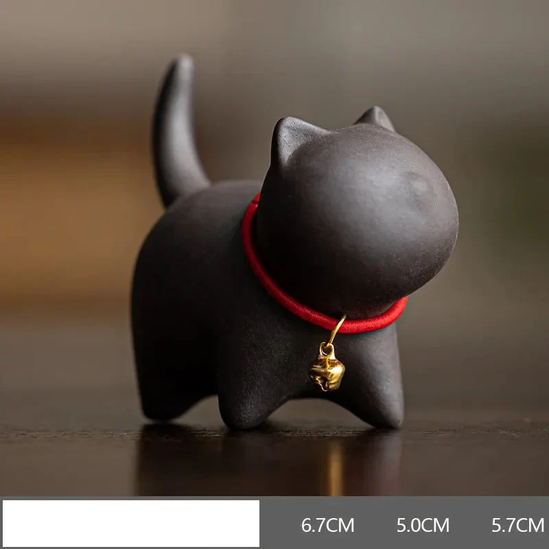 Figurine de Thé Chat en Argile