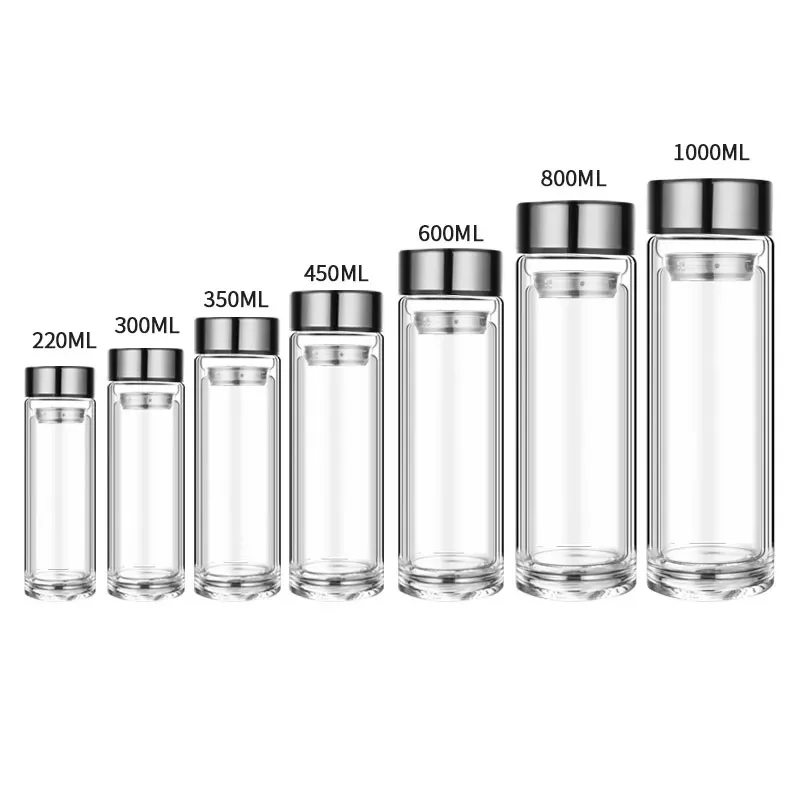 Thermos Thé en Verre Double Paroi 220ml à 1L