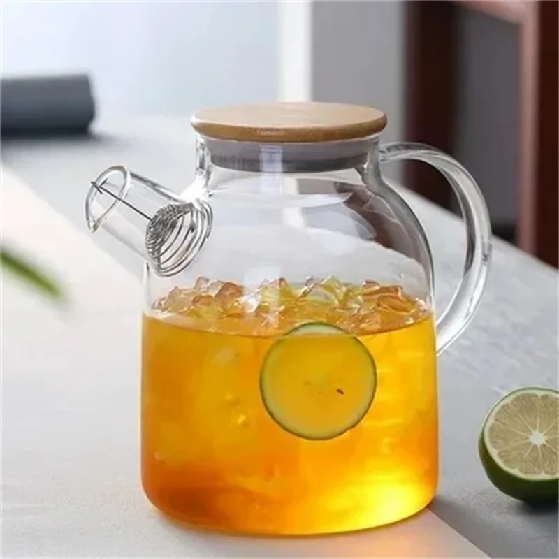 Théière en Verre 1,8 L Couvercle Bambou