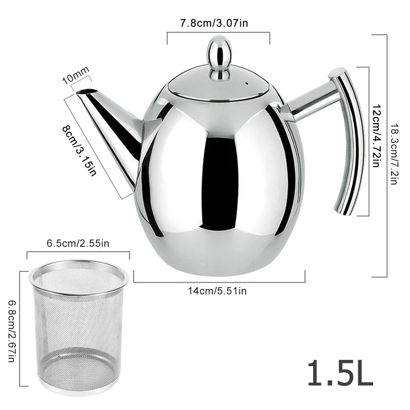 Théière Inox avec Filtre 1,5 L