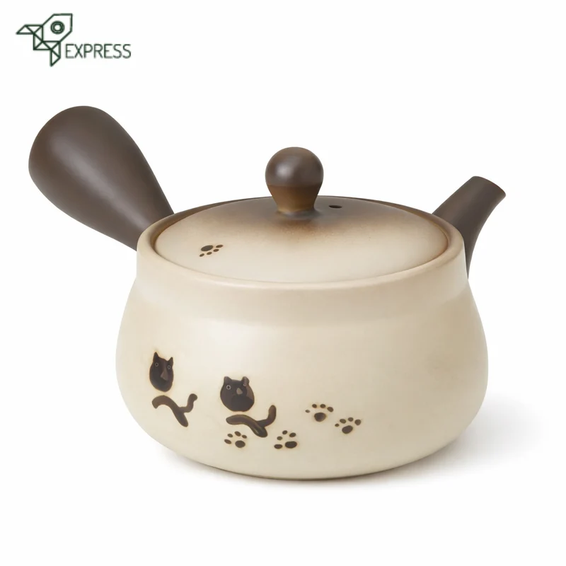 Théière Japonaise Motif Chat Tokoname 300ml