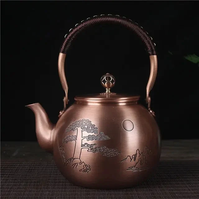Théière Chinoise en Cuivre Motif Lune 1.5L | La Théière de Lulu