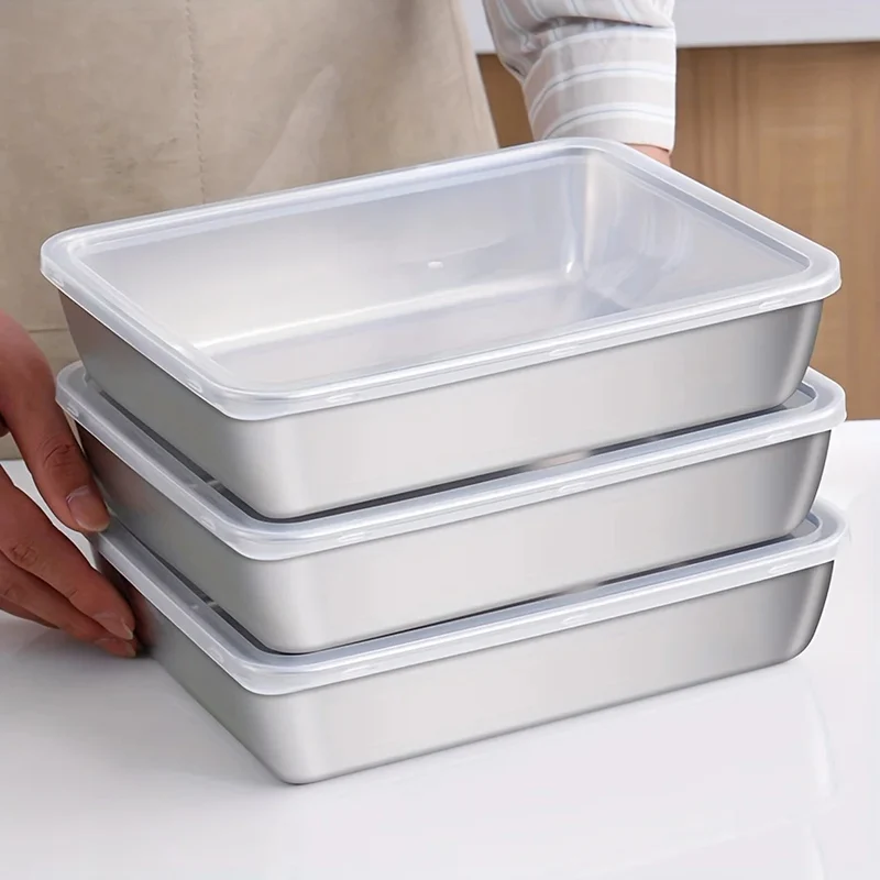 Boite de Conservation Alimentaire | Hermétique Inox Set de 3 Pièces
