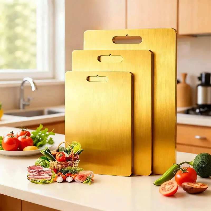 Planche à Découper en Inox | TrioGold™ 3 Pièces