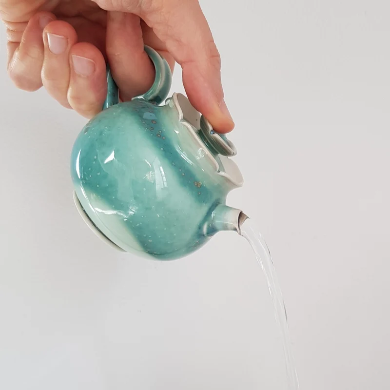 Théière en Céramique Turquoise Artisanale 130ml