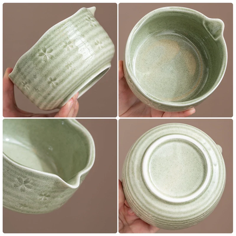 Set de matcha 450ml vert fleuré