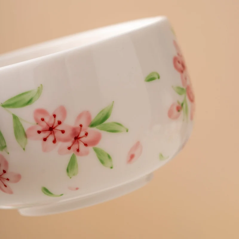 Set de matcha 450ml fleurs rouge