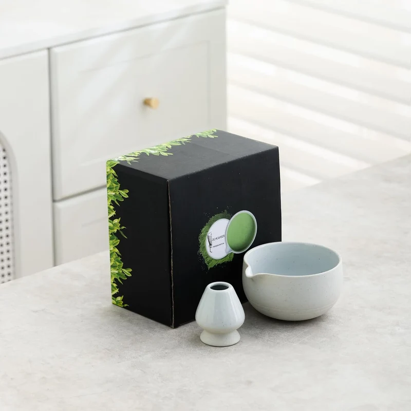 Set de matcha 450ml poterie brute grossière