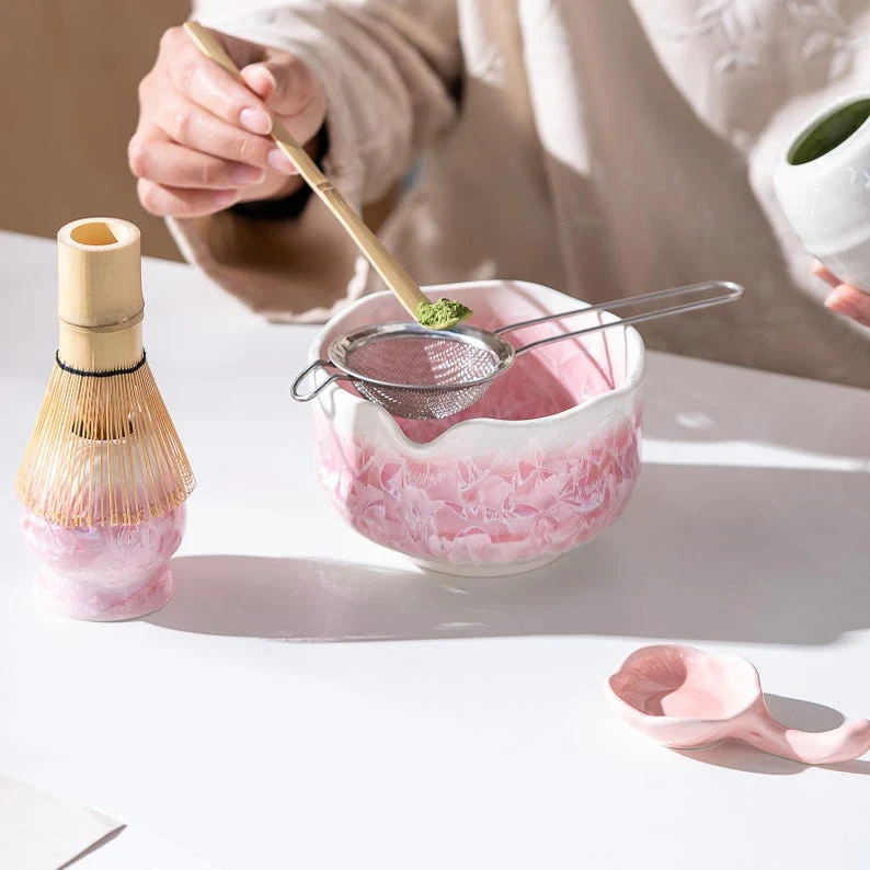 Set Matcha 600ml Céramique Mouchetée Rustique Wabi