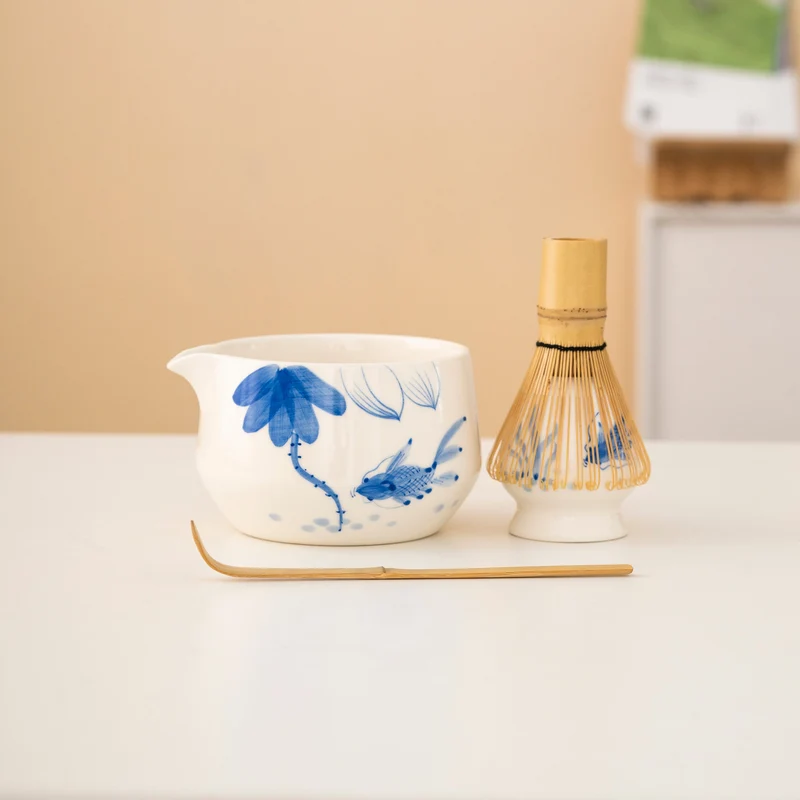 Set de Matcha 550ml poisson bleu