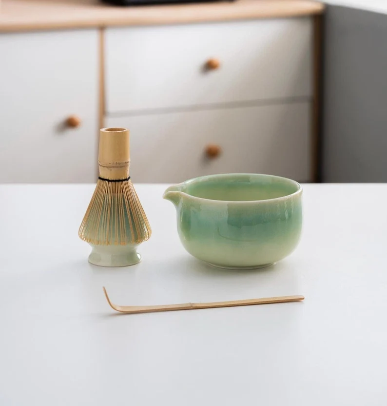Set de Matcha bleu-vert 450ml