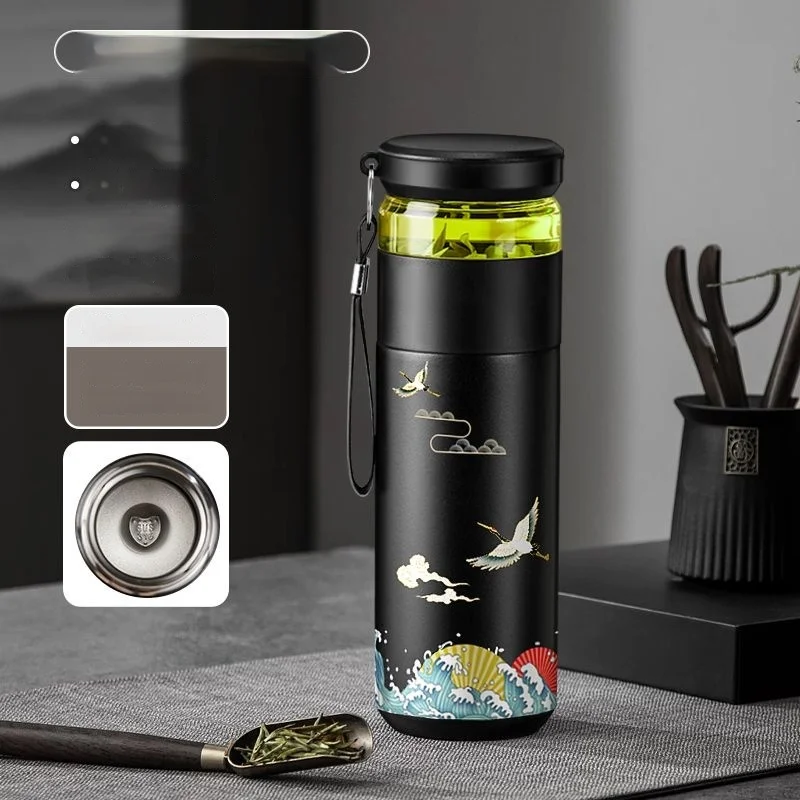 Bouteille Thermos Thé Filtrante Double Paroi