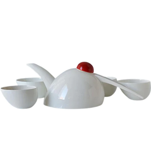 Théière Moderne en Porcelaine 1L : Service Complet Élégant