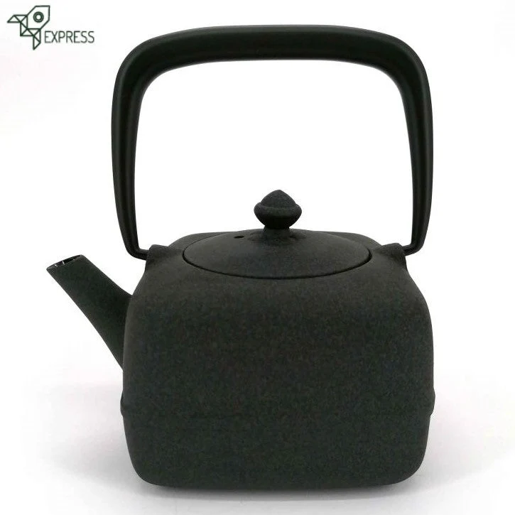 Théière en fonte carrée 400 ml - design géométrique zen
