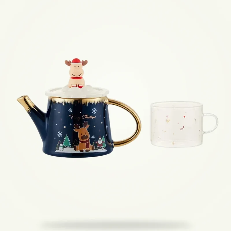 Théière de Noël en Porcelaine