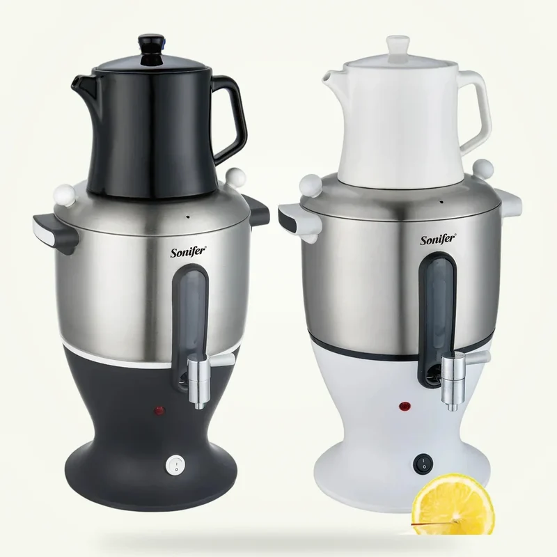 Samovar Électrique Moderne 6L : Théière Russe Intégrée 0,75L | La Théière de Lulu