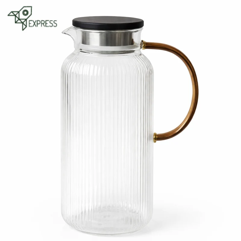 Carafe à Thé Glacé Verre et Bois 2L