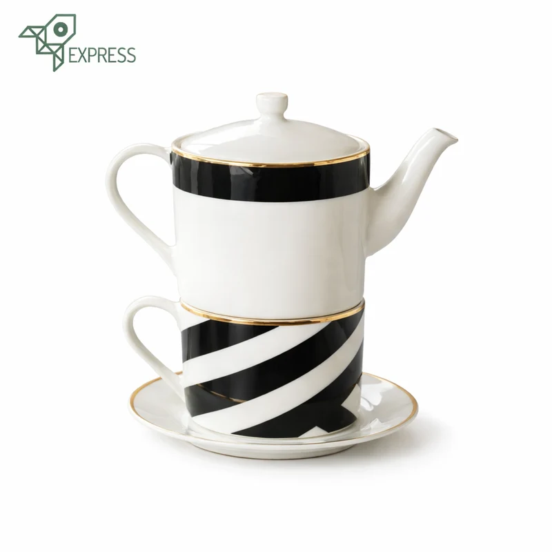 Théière avec Tasse Incorporée Art Déco 500ml