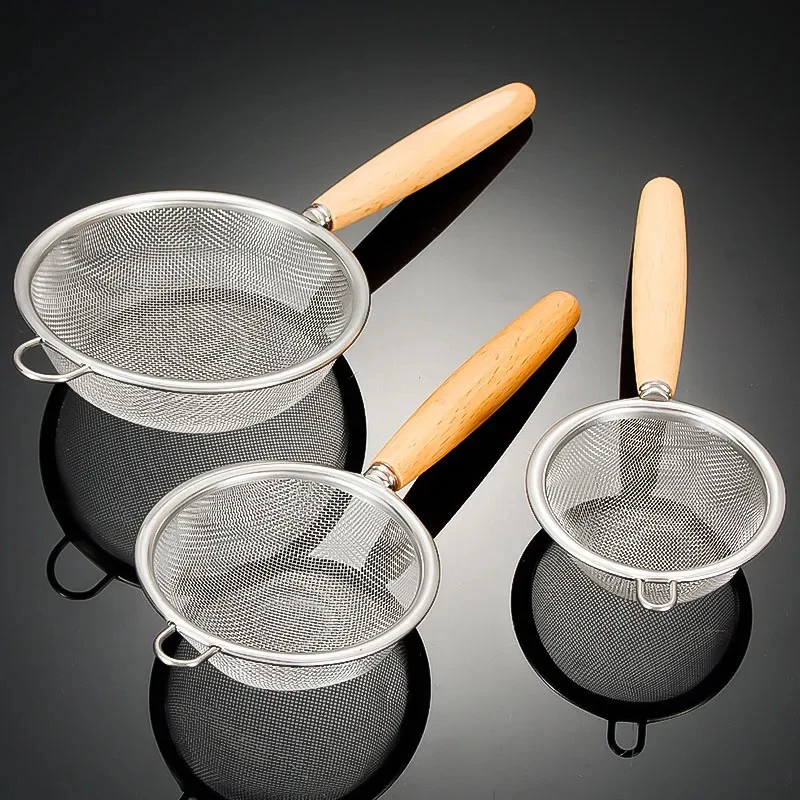 Tamis de Cuisine | Manche Bois Lot de 3 Pièces