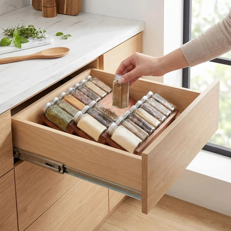 Range Epice Tiroir | Bois d'Acacia