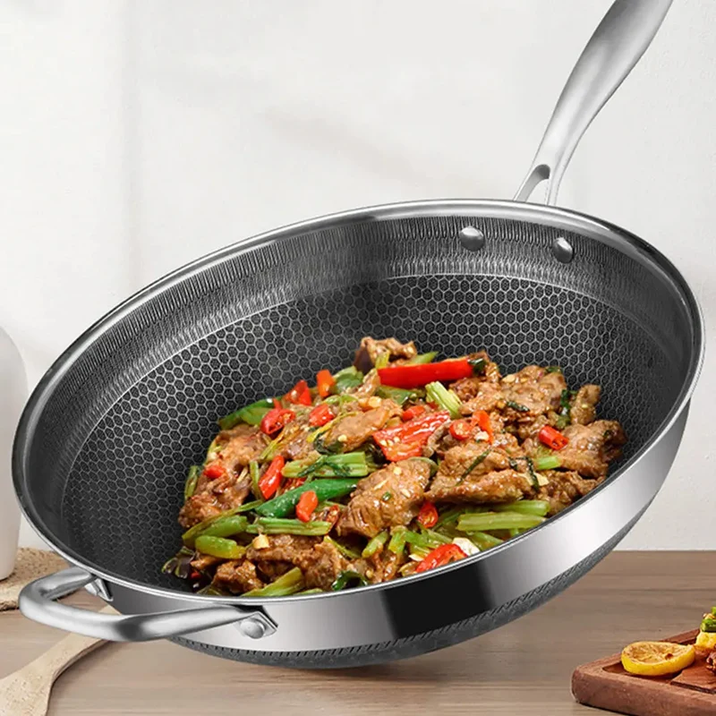 Poêle à Wok | Nid d'Abeille - 34 cm