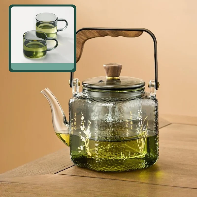 Grande Théière en Verre Vintage (+2 Tasses Offertes)