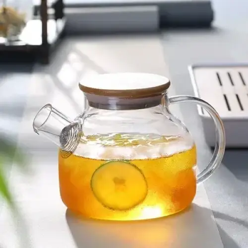 Théière en verre transparent