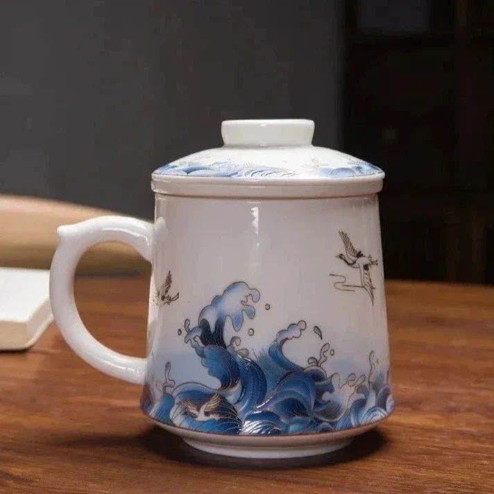 Tasse en Porcelaine Motif Japonais 430ml