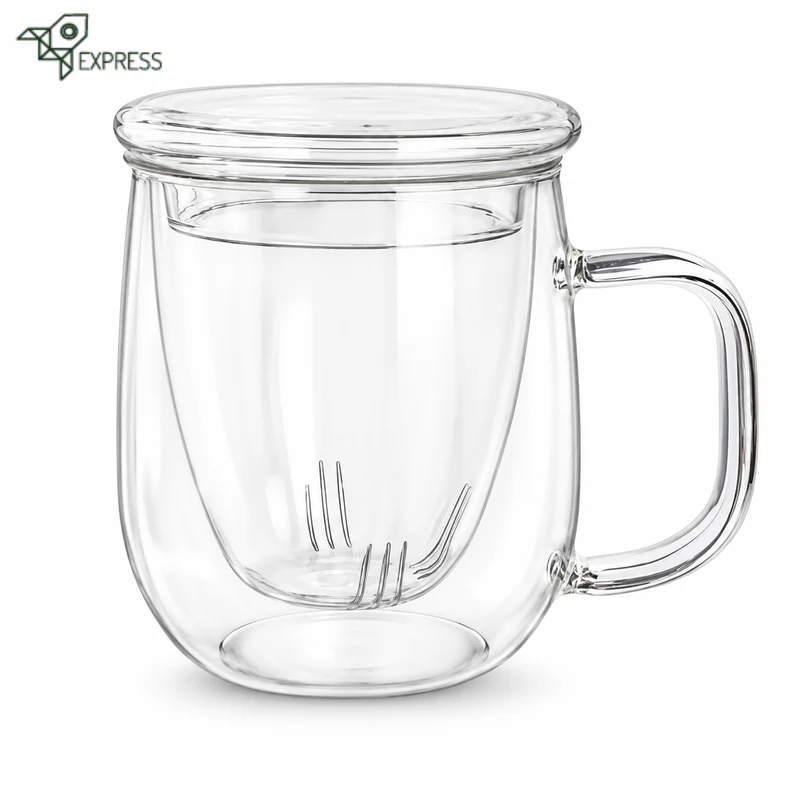 Mug Infuseur en Verre avec couvercle 450ml