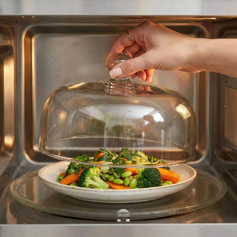 Cloche Micro Onde en Verre | WaveGlass™ avec Trou d'Aération