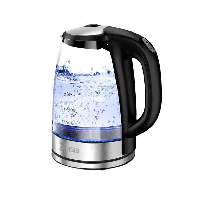 Bouilloire Electrique en Verre Sans Fil 2L