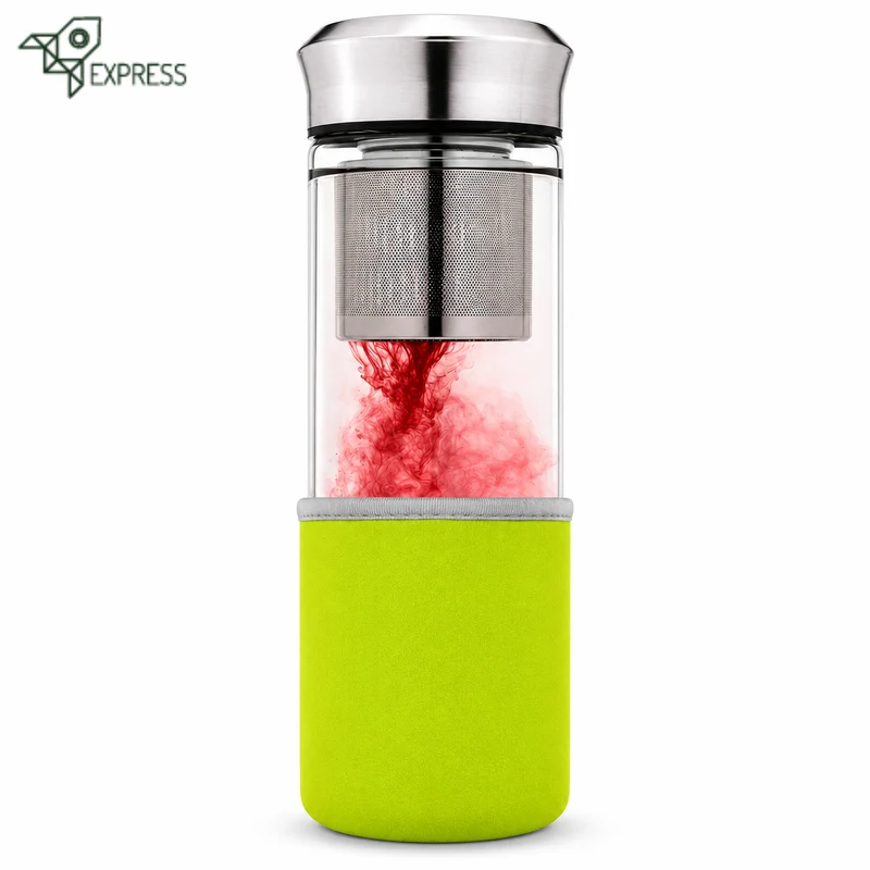 Gourde en Verre avec Infuseur et housse 400ml