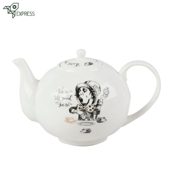 Théière en Porcelaine Sans Filtre Alice au Pays des Merveilles 1.1L