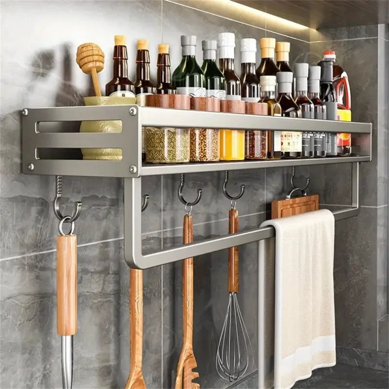 ETAGERE EPICES | AromAlu avec Barre et Crochets - Largeur 12 cm