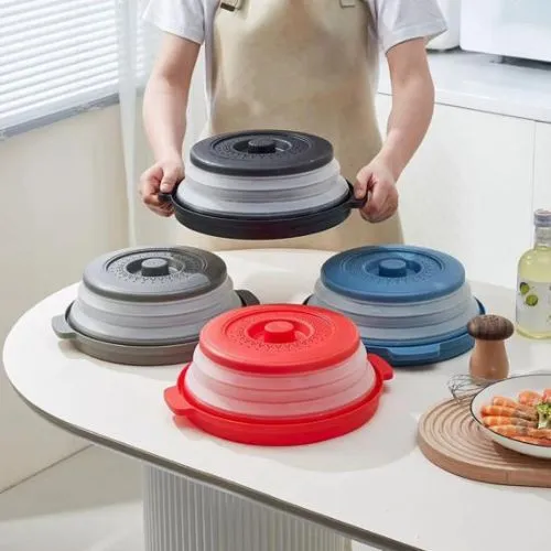 Cloche à Micro Ondes | SilicoBell - 3 en 1 Silicone Rétractable