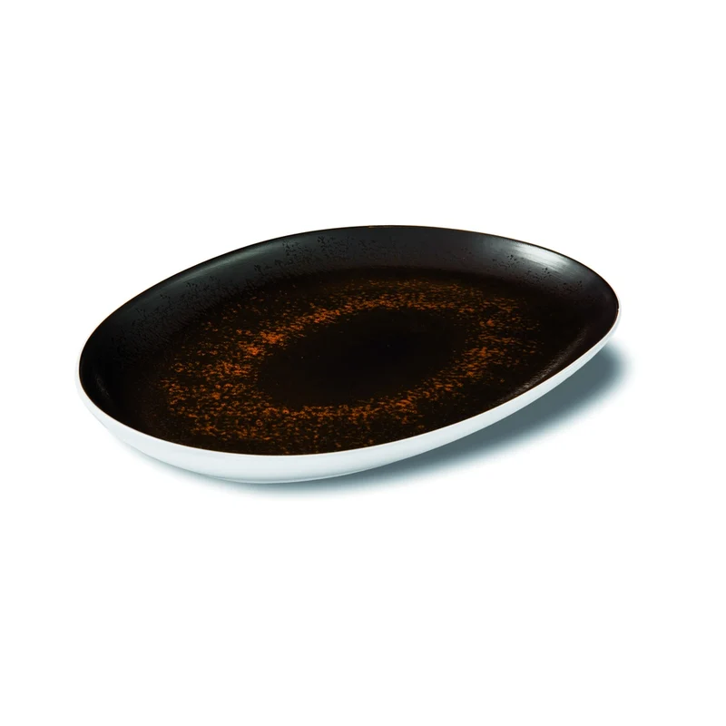 41.5x27 cm - Estia Piatto Presentazione Vassoio Ovale In Porcellana Set 2 Pz