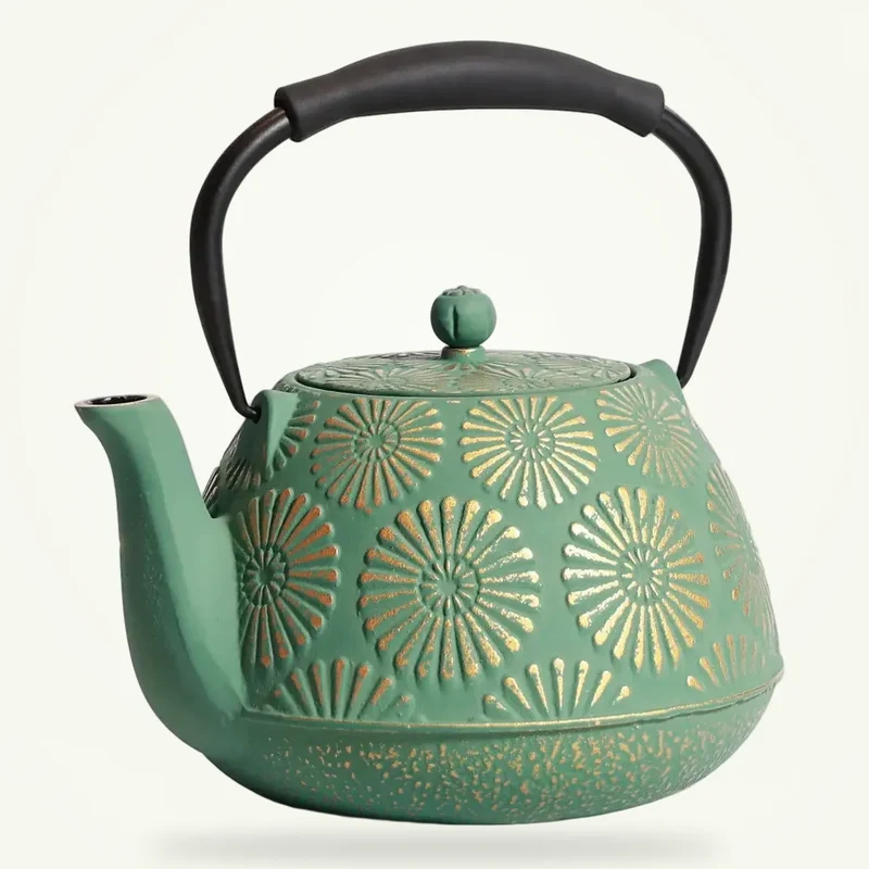 Théière en fonte japonaise verte