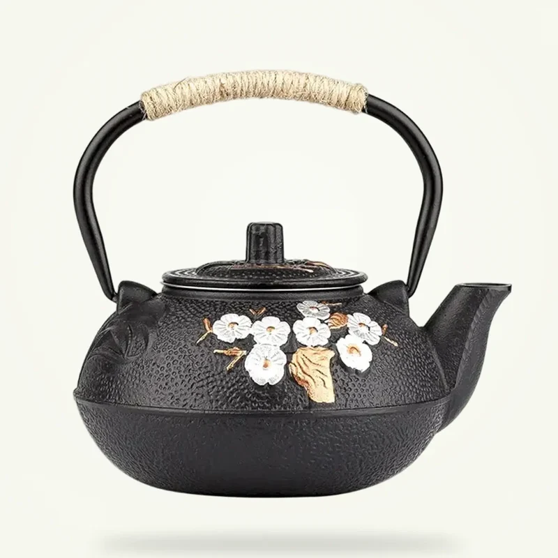 Théière en Fonte du Japon 白い花