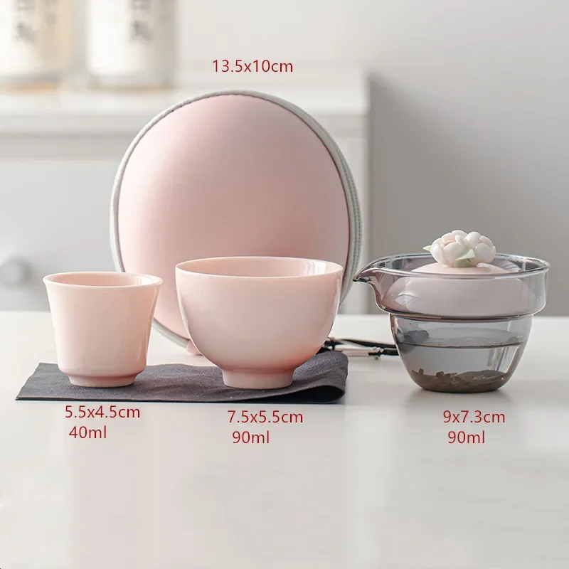 Théière Nomade Rose Porcelaine 140ml ou Verre 90ml