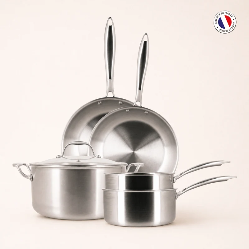 Set de 5 pièces Triply en acier inoxydable triple couche 🇫🇷