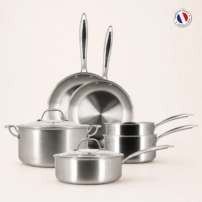 Set de 6 pièces Triply en acier inoxydable triple couche 🇫🇷