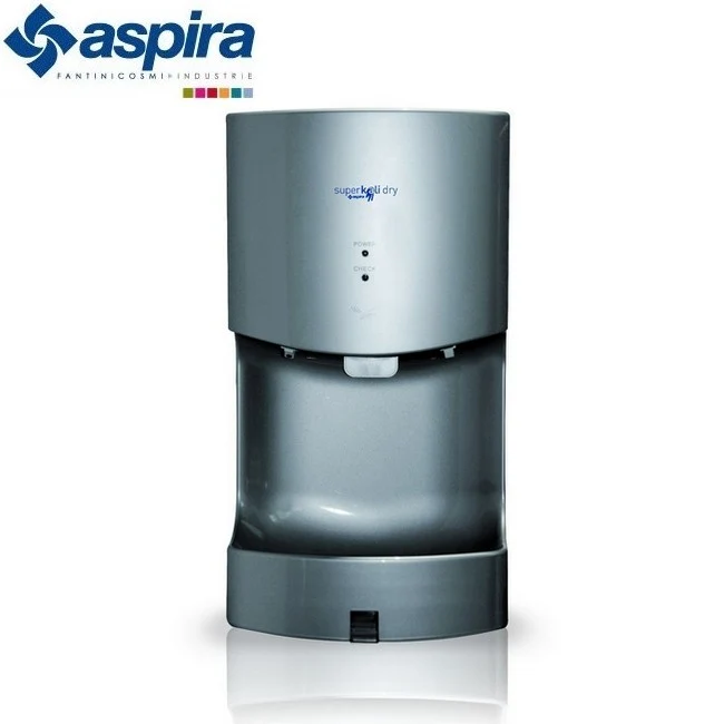 Sèche-mains électronique à air pulsé - SUPERKALI DRY A-VS Aspira argent - avec bac de récupération