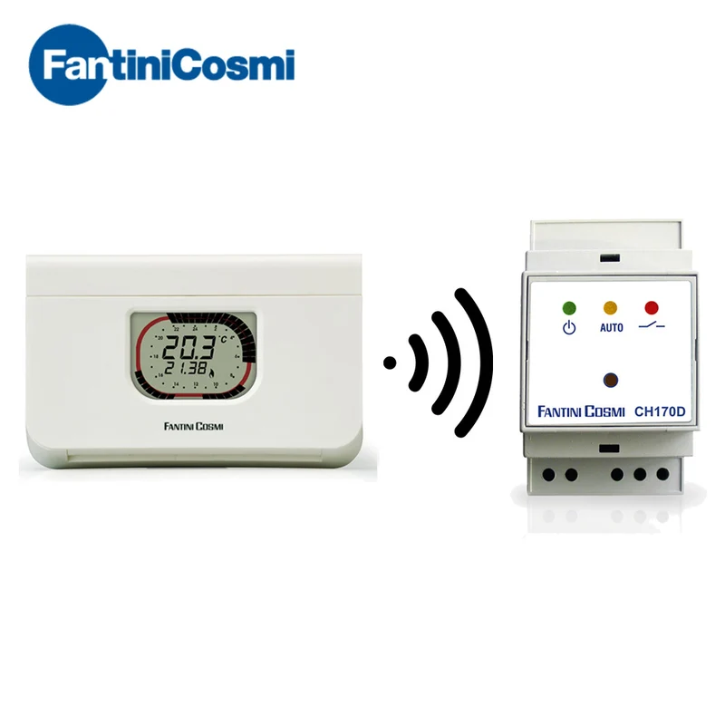 Thermostat programmable hebdomadaire Fantini Cosmi C57RFR + actionneur
