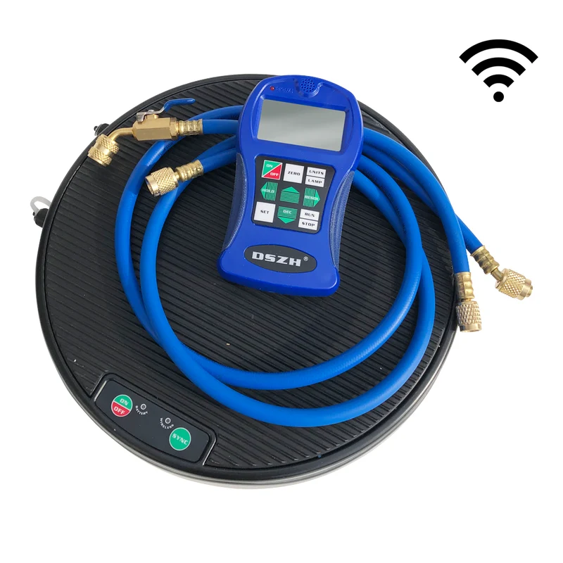 Balance programmable sans fil d'une capacité de 100 kg pour le remplissage de gaz réfrigérant.