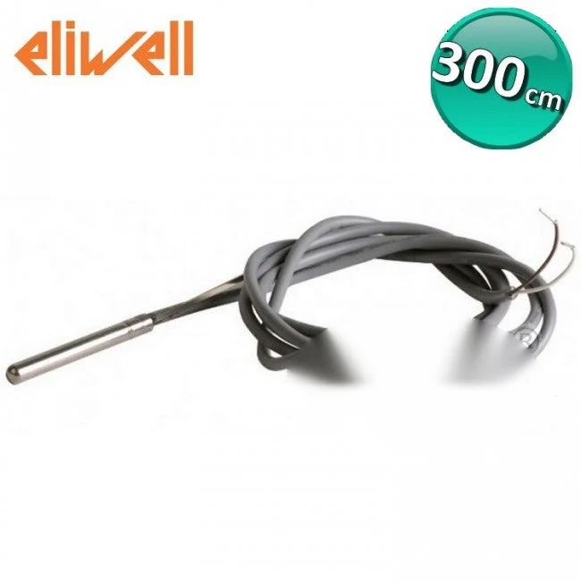Sonde ETANCHE IP68 - NTC 300 cm avec tube acier pour régulateurs Eliwel