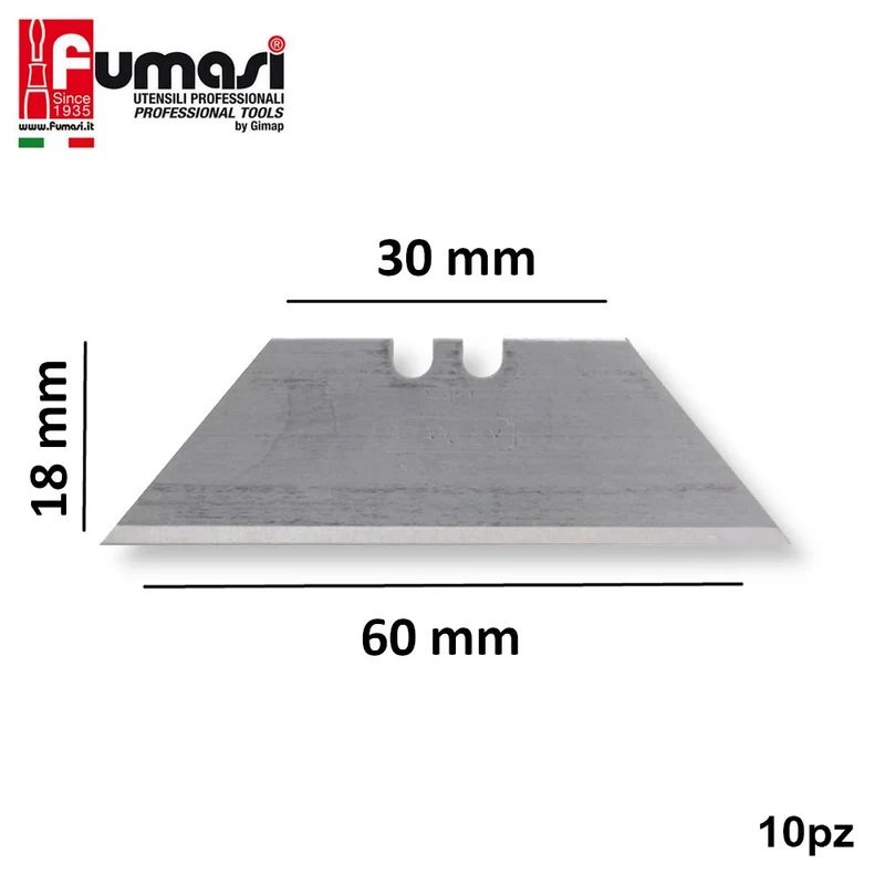 Lame de rechange pour cutter pliant 232601 - 60 x 18 x 30 mm - FUMASI