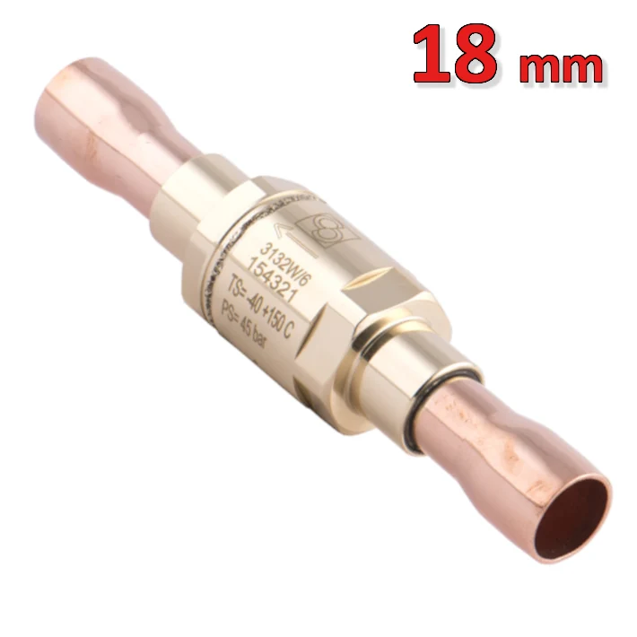 Clapet anti-retour en ligne pour CO2 Ø 18 mm à souder - PS 80 bar